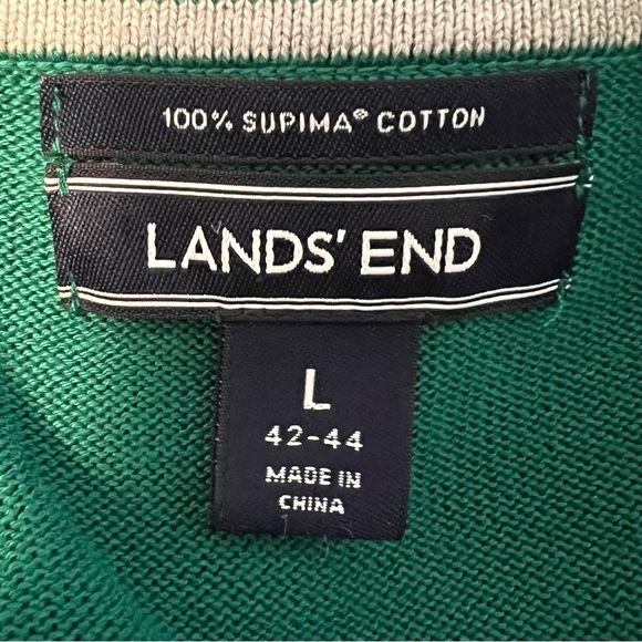 Lands End supima cotton classic grandpa cardigan sweater size large Kelly green - Picture 4 of 12